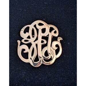 Vintage High Polished Goldtone Swirl Design Brooch